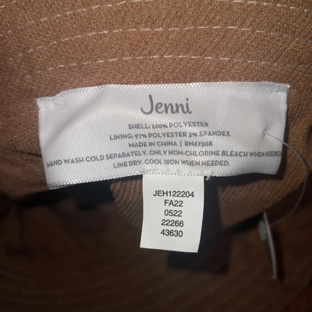 Jenni Reversible Corduroy & Plaid Bucket Hat NWT Brown/Tan OS - Picture 8 of 10